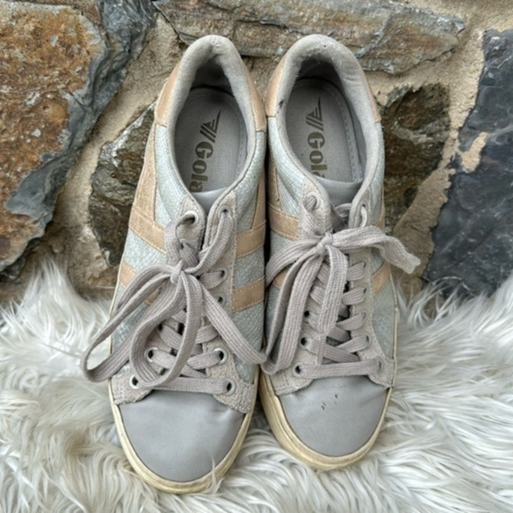 Gola Classics Orchid II Lizard Women's Gray Lace-Up Sneakers Athletic Shoes